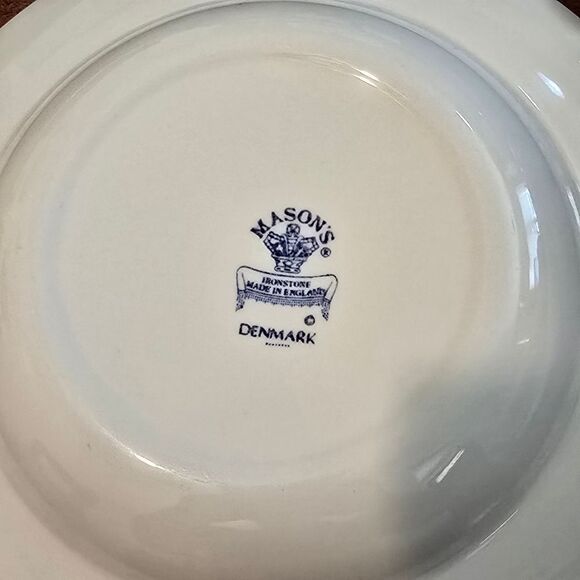 Vintage Mason Ironstone Denmark Blue and White Floral Deep Soup/pasta Plate Bowl - Picture 8 of 8